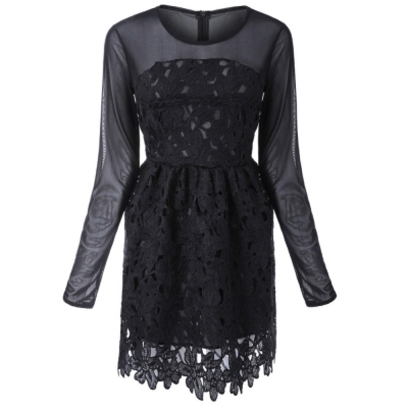 Lace Floral Embroidery Dress