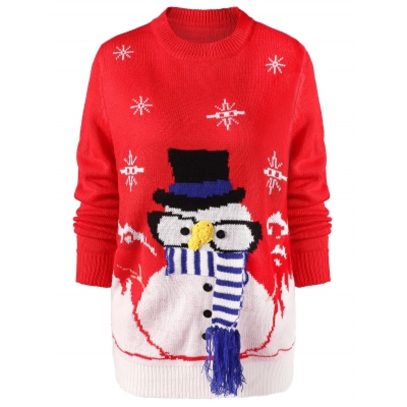 Christmas Snowman Pattern Sweater