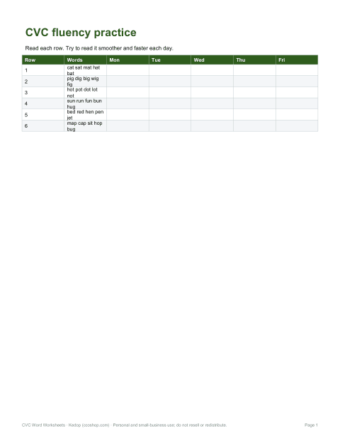 Preview of the first page of Fluency lines